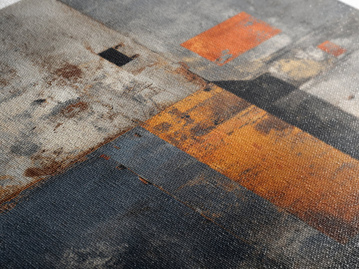 Concrete Wall Abstract Canvas Print, Industrial Art, Steampunk Decor, Living Room Decor, Fine Art, Foundry, Luxury Decor, IND-2x3-65