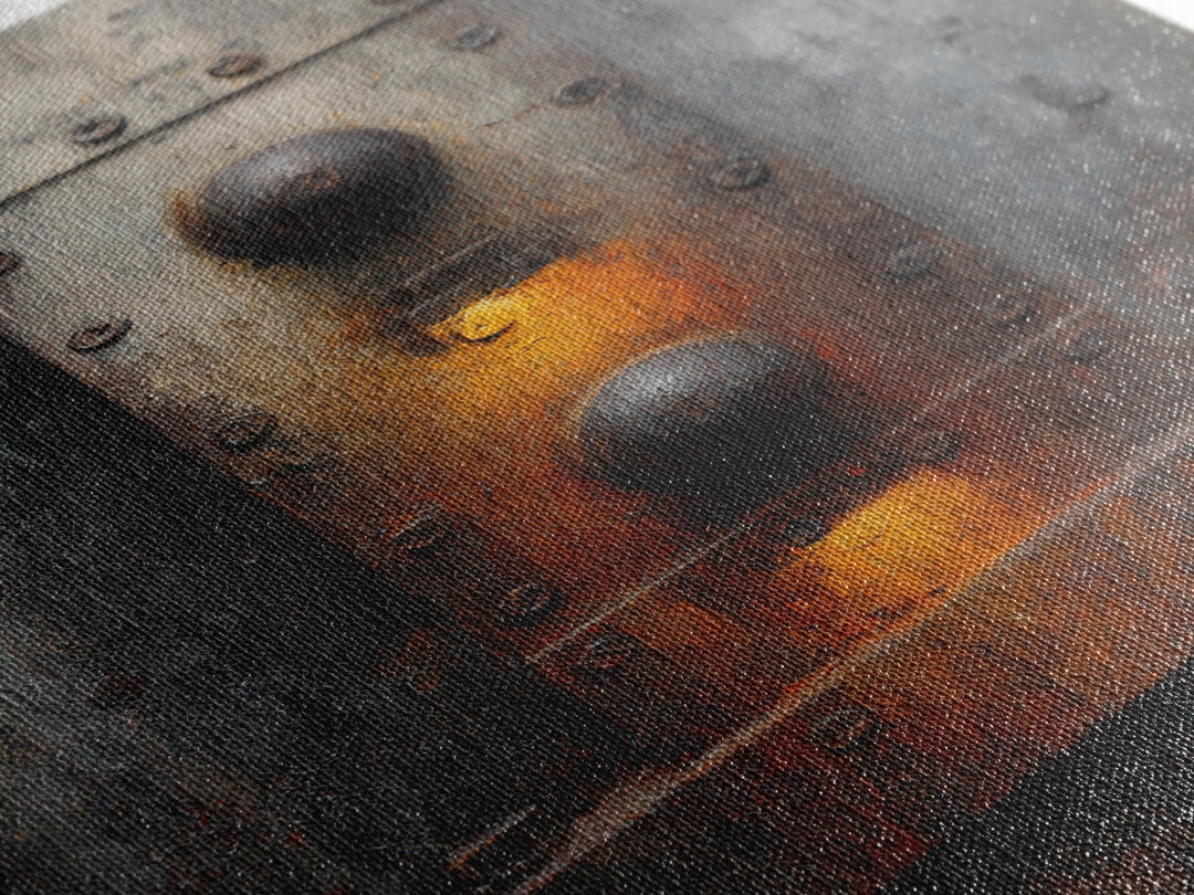 Riveted Metal Panel Texture Study Framed Canvas Print, Industrial Art, Printable Art, Living Room Decor, Fine Art, Foundry, IND-2x3-78