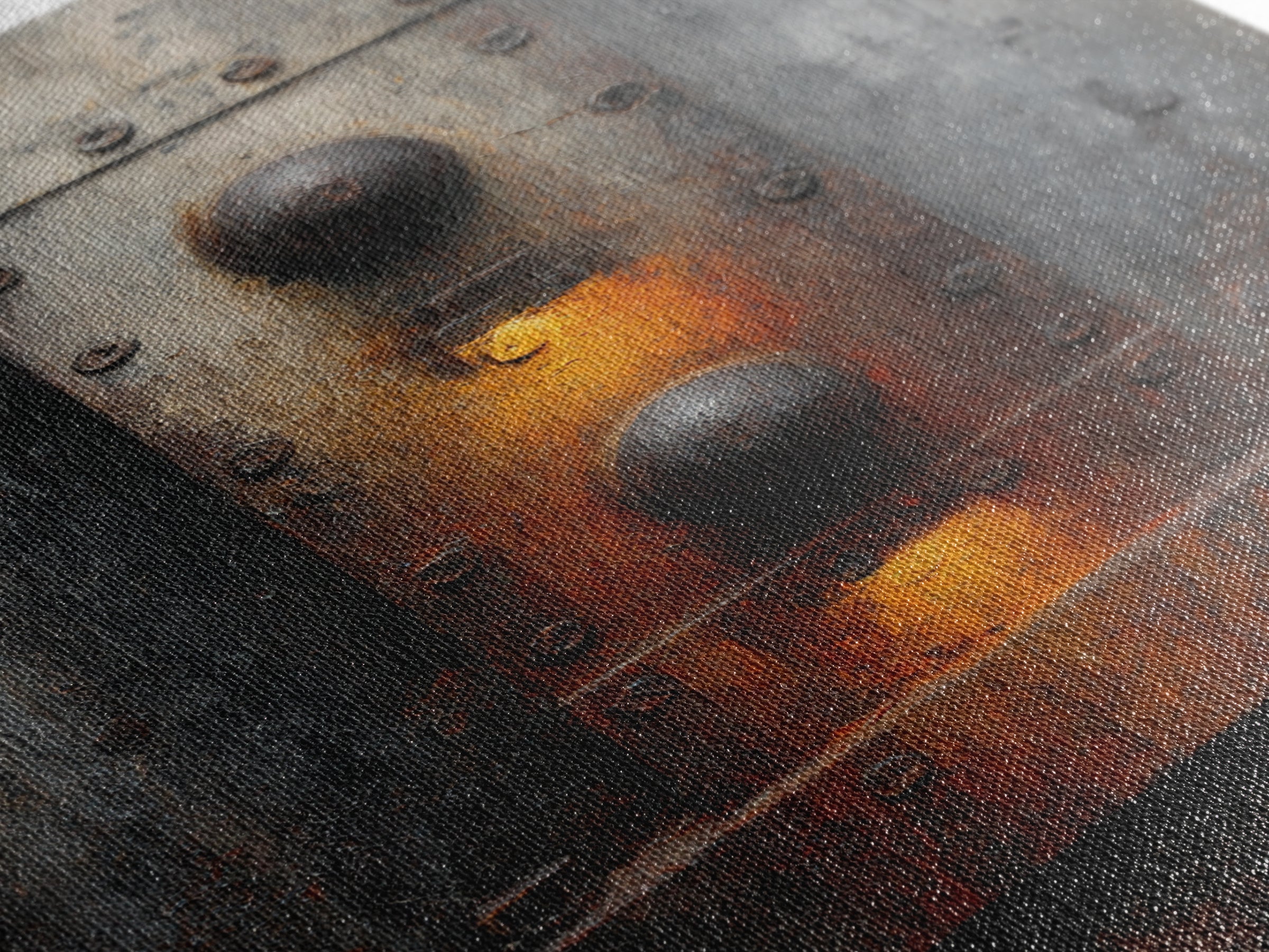 Riveted Metal Panel Texture Study Framed Canvas Print, Industrial Art, Printable Art, Living Room Decor, Fine Art, Foundry, IND-2x3-78