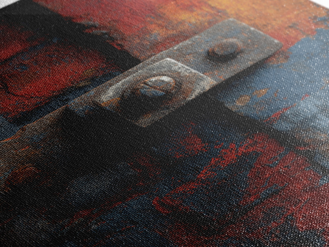 Exposed Brick Texture Abstract Framed Canvas Print, Industrial Art, Wall Art, Living Room Decor, Abstract Art, Foundry, IND-2x3-84