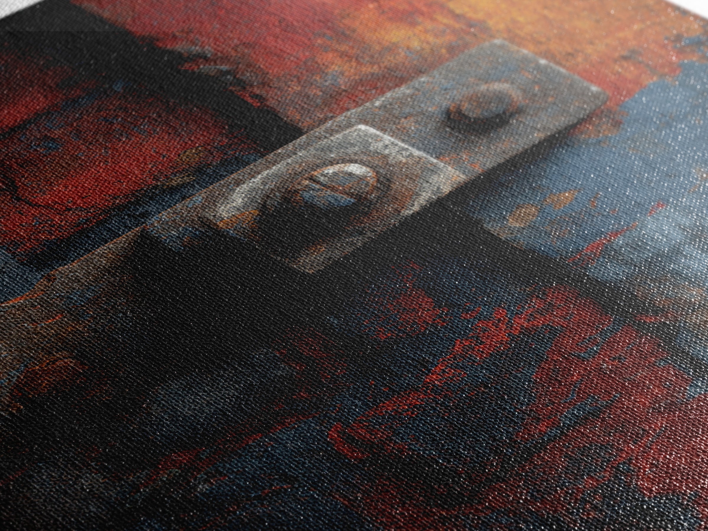 Exposed Brick Texture Abstract Framed Canvas Print, Industrial Art, Wall Art, Living Room Decor, Abstract Art, Foundry, IND-2x3-84