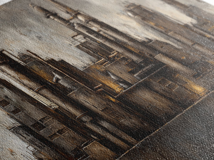 Industrial City Skyline Canvas Print, Industrial Art, Digital Prints, Living Room Decor, Fine Art, Foundry, Metal Art, IND-3x1-100