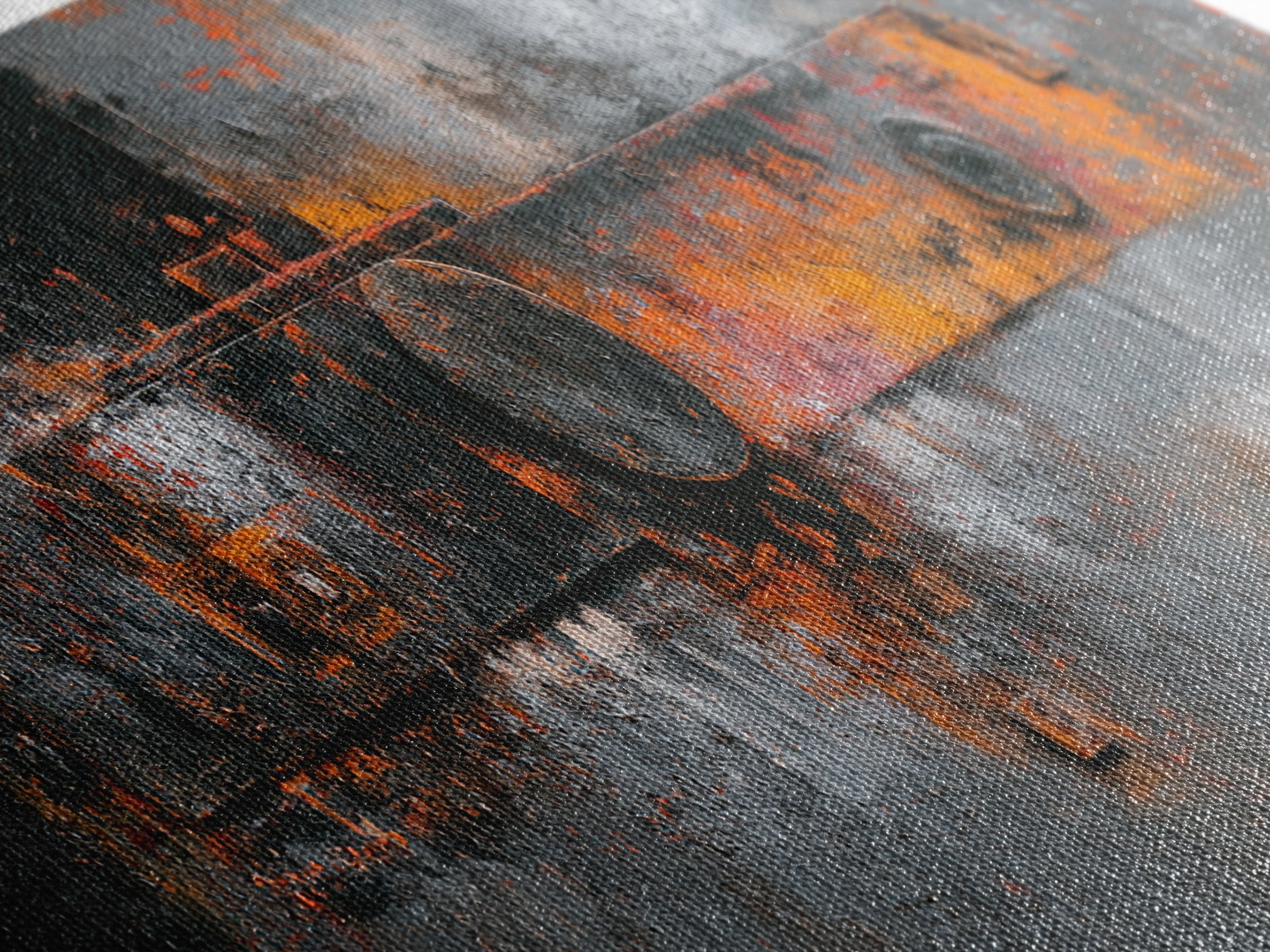 Exposed Brick Texture Abstract Framed Canvas Print, Industrial Art, Fine Art Print, Living Room Decor, Abstract Art, Foundry, IND-3x1-44