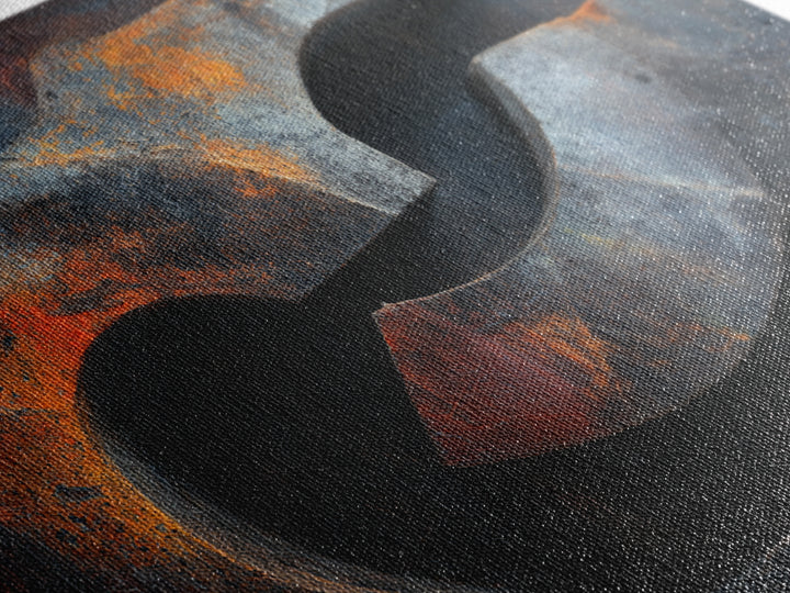 Abstract Smoke and Steel Shapes Canvas Print, Industrial Art, Boho Decor, Living Room Decor, Fine Art, Foundry, Digital Prints, IND-3x2-52