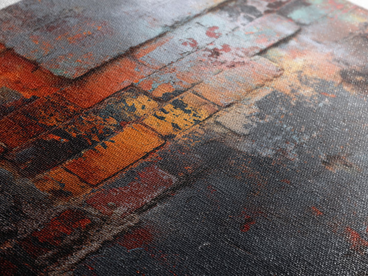 Exposed Brick Texture Abstract Canvas Print, Industrial Art, Digital Prints, Living Room Decor, Abstract Art, Foundry, IND-3x2-56