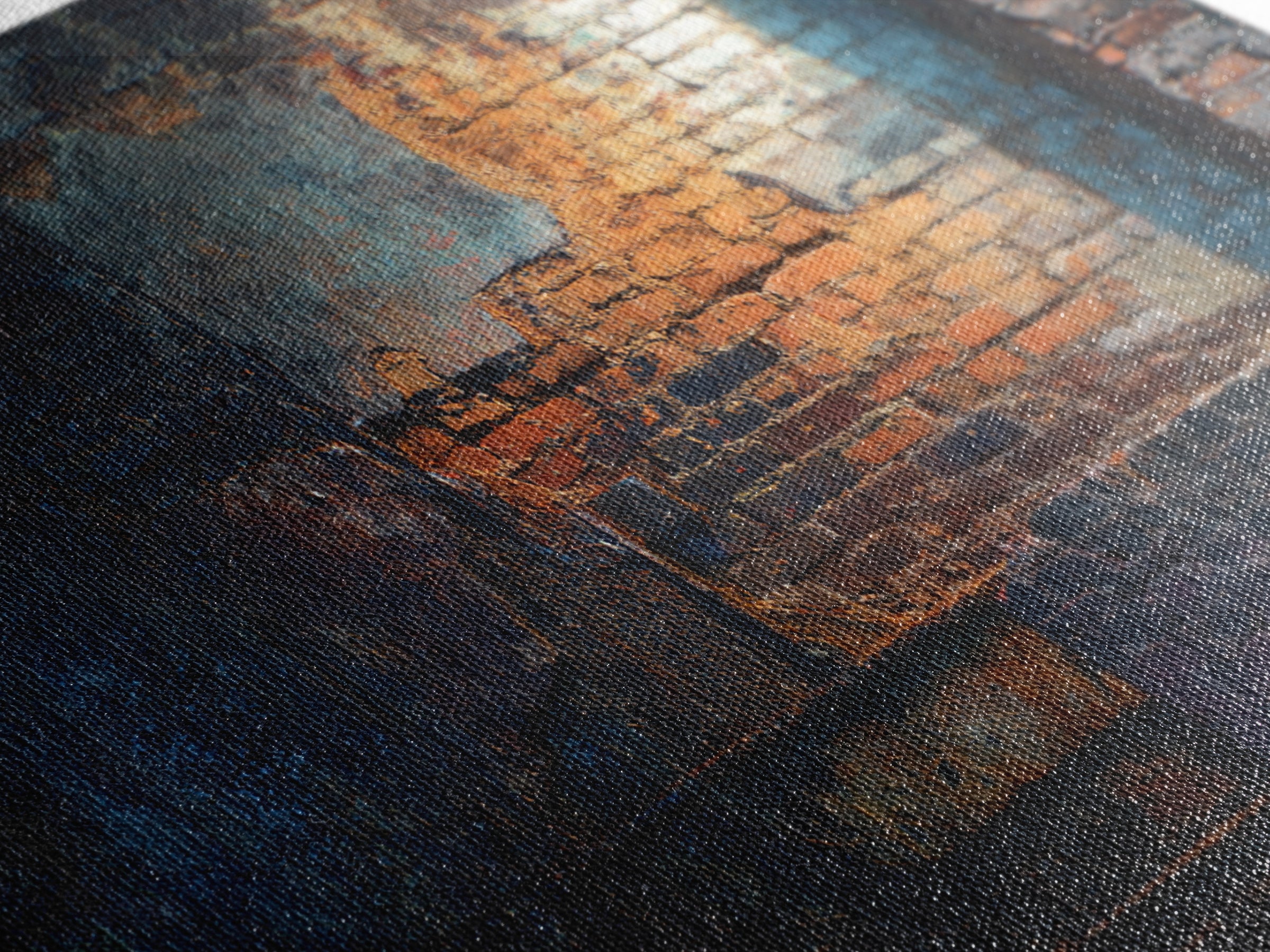 Exposed Brick Texture Abstract Framed Canvas Print, Industrial Art, Wall Hanging, Living Room Decor, Abstract Art, Foundry, IND-3x2-80