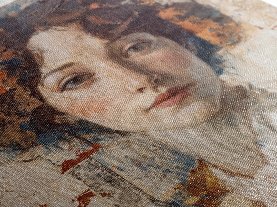 Renaissance Inspired Portrait with Modern Softness Canvas Print, Italian Villa Art, Living Room Decor, Fine Art, Villa, IVA-1x1-18