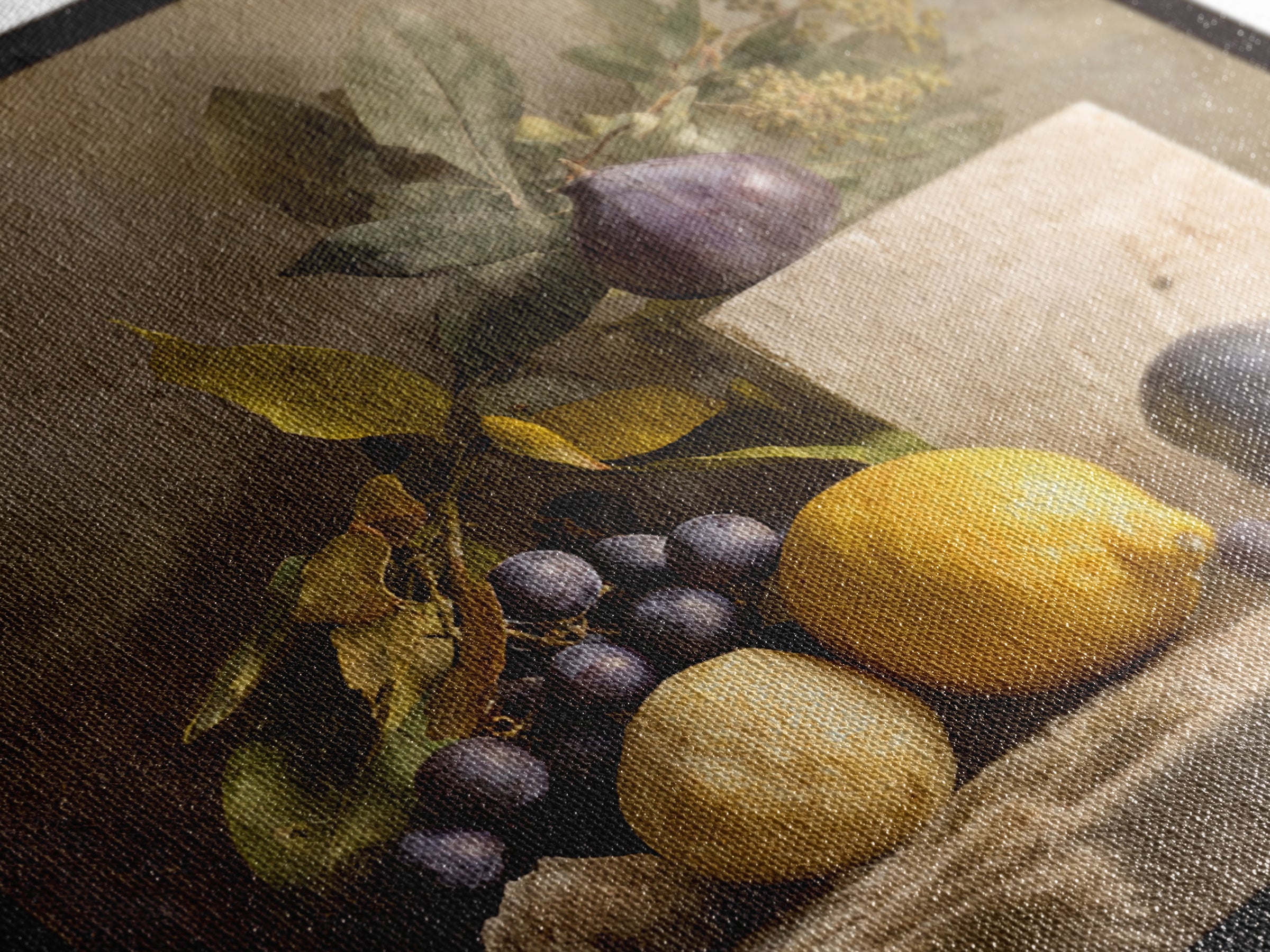 Marble Fruit Still Life Canvas Print, Italian Villa Art, Large Wall Art, Living Room Decor, Fine Art, Villa, Landscape Art, IVA-1x1-23
