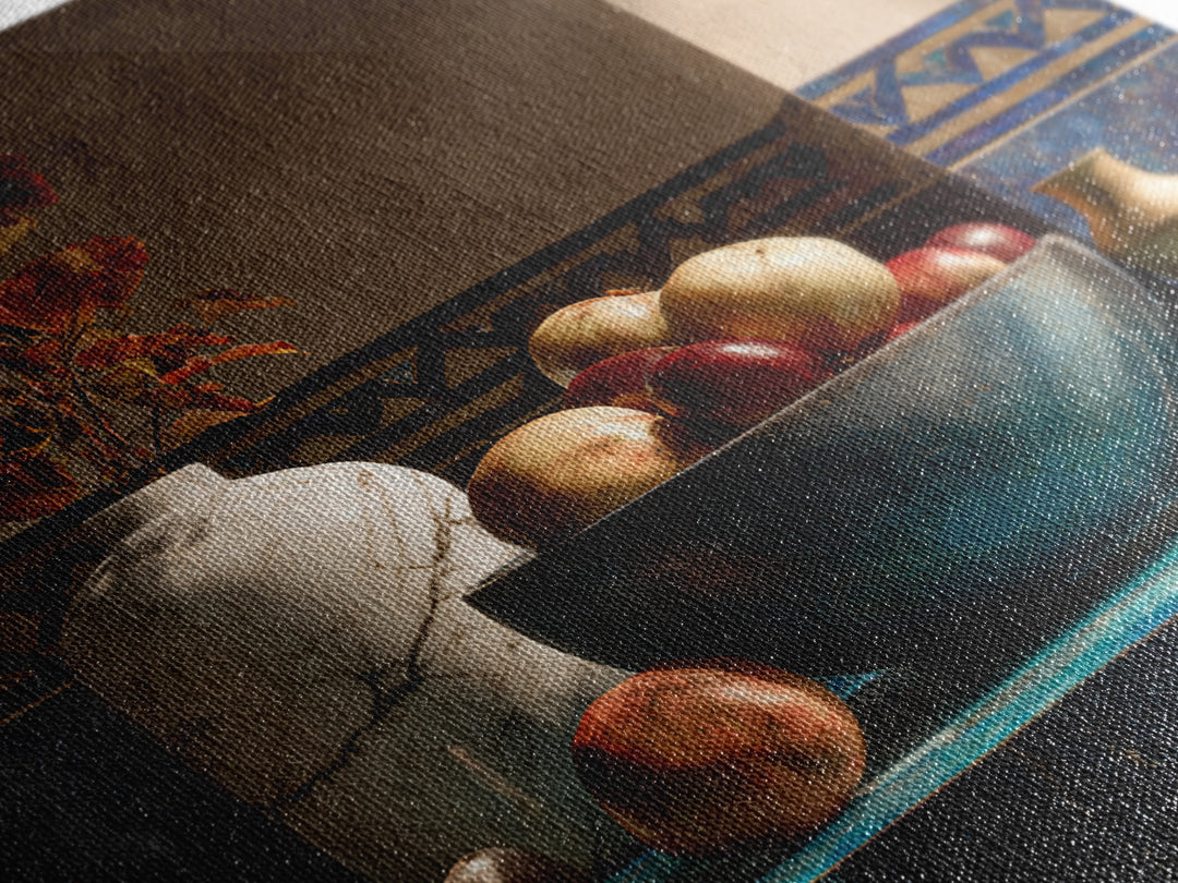 Marble Fruit Still Life Framed Canvas Print, Italian Villa Art, Bedroom Wall Art, Living Room Decor, Fine Art, Villa, IVA-1x1-47