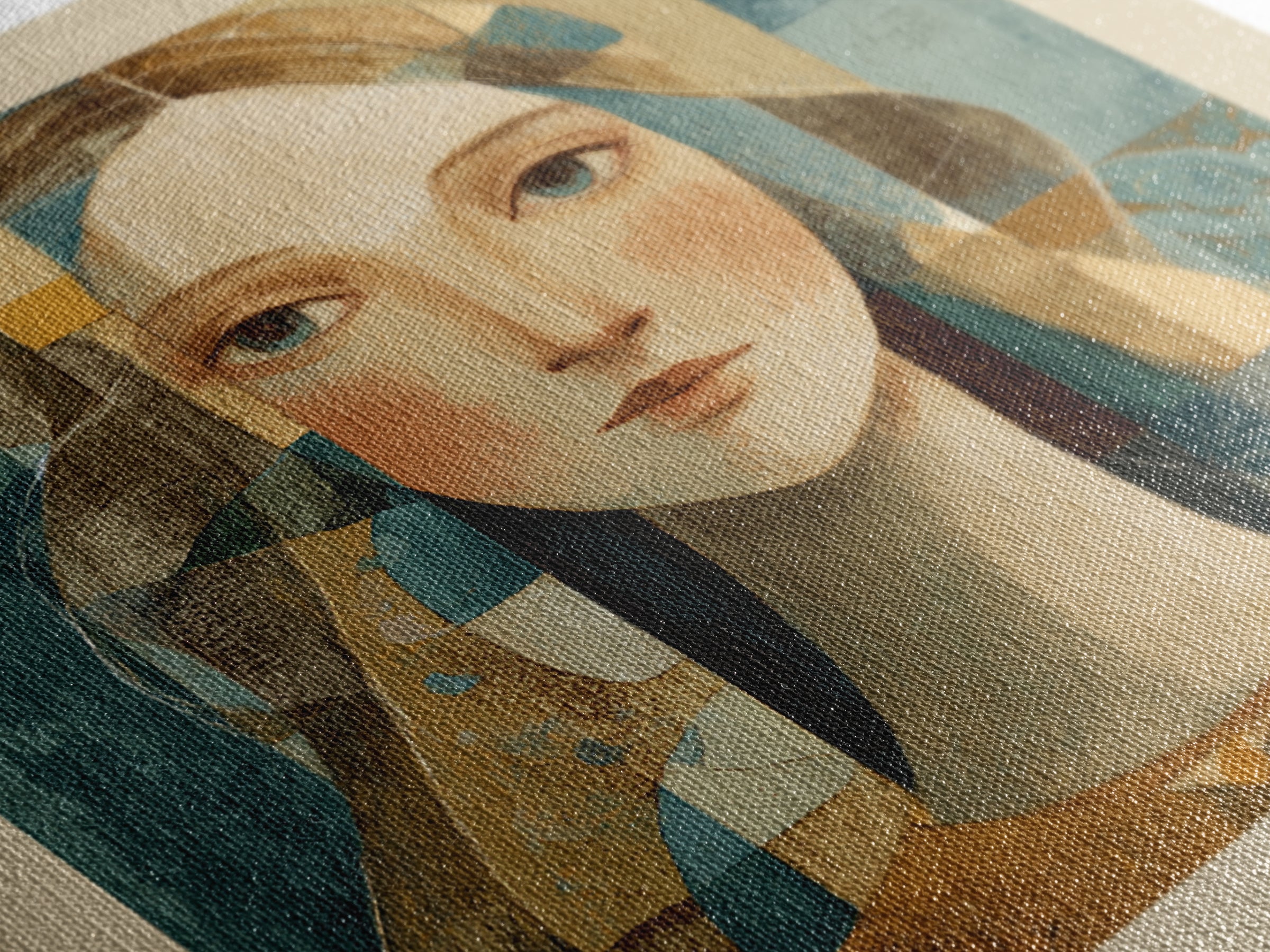 Renaissance Inspired Portrait with Modern Softness Canvas Print, Italian Villa Art, Landscape Painting, Living Room Decor, IVA-1x1-66