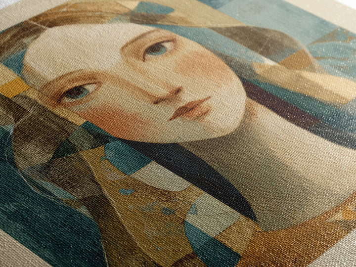Renaissance Inspired Portrait with Modern Softness Canvas Print, Italian Villa Art, Landscape Painting, Living Room Decor, IVA-1x1-66