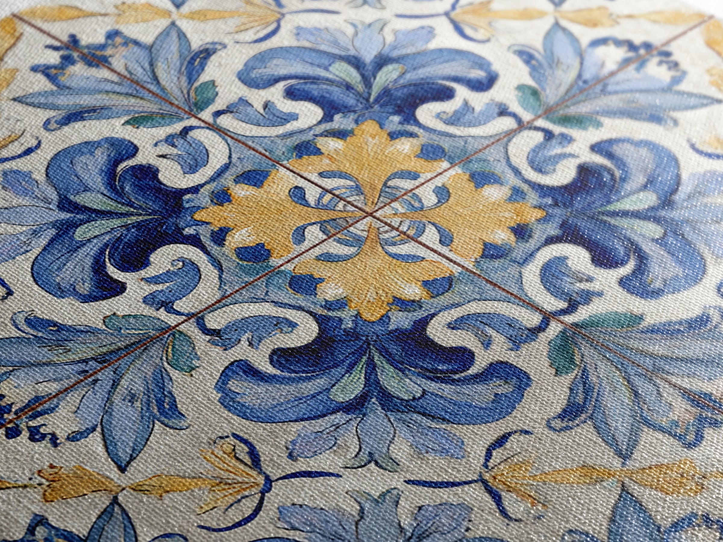 Italian Tile Pattern Canvas Print, Italian Villa Art, Rustic Home Decor, Living Room Decor, Fine Art, Villa, Boho Decor, IVA-1x1-89