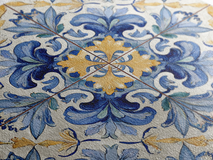 Italian Tile Pattern Canvas Print, Italian Villa Art, Rustic Home Decor, Living Room Decor, Fine Art, Villa, Boho Decor, IVA-1x1-89