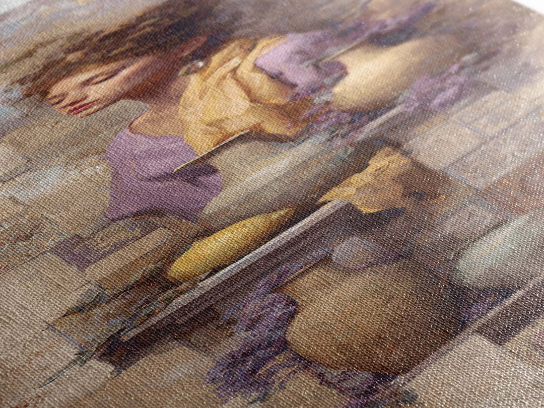 Renaissance Inspired Portrait with Modern Softness Canvas Print, Italian Villa Art, Landscape Painting, Living Room Decor, IVA-1x3-30