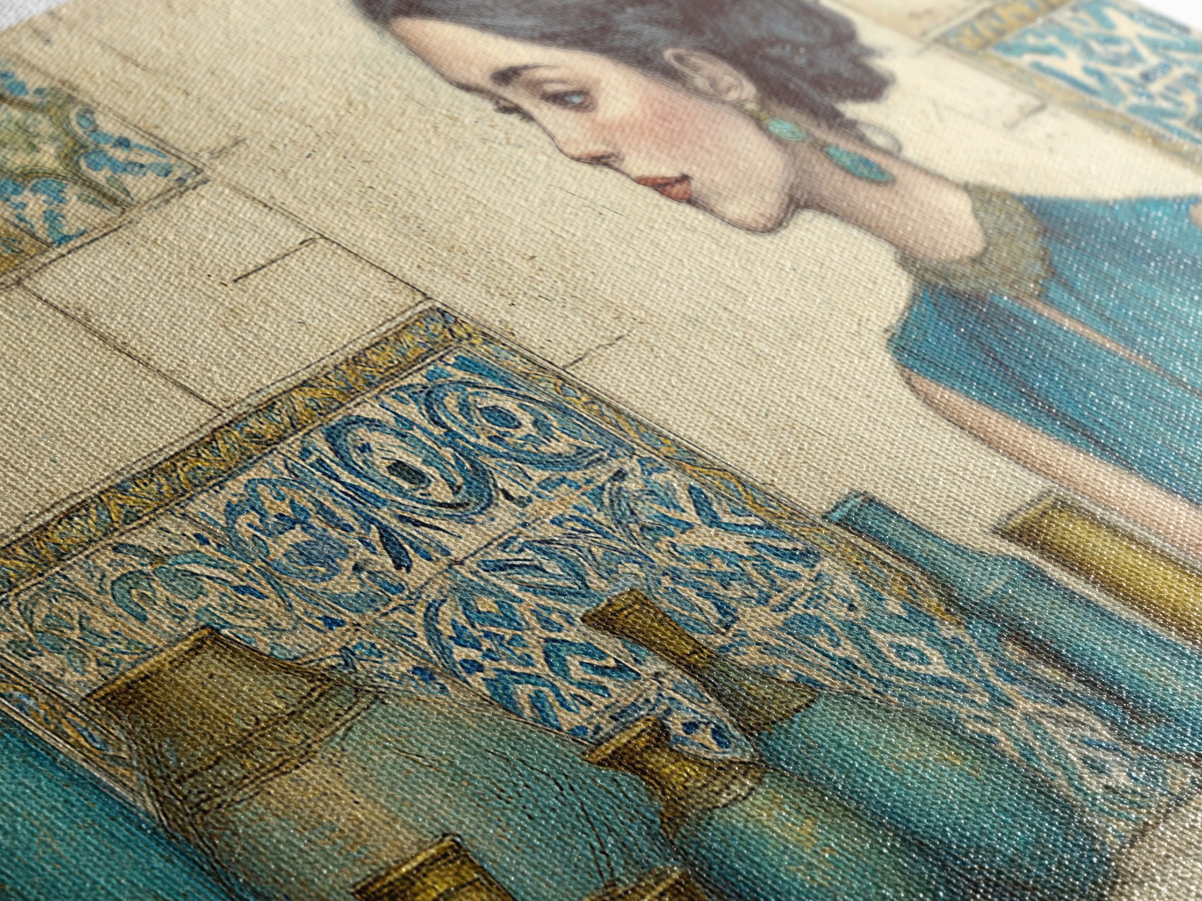 Renaissance Inspired Portrait with Modern Softness Canvas Print, Italian Villa Art, Landscape Print, Living Room Decor, Villa, IVA-2x1-38