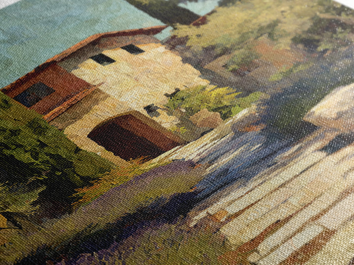 Olive Grove Path Framed Canvas Print, Italian Villa Art, Landscape Print, Living Room Decor, Oil Painting, Villa, IVA-2x3-59
