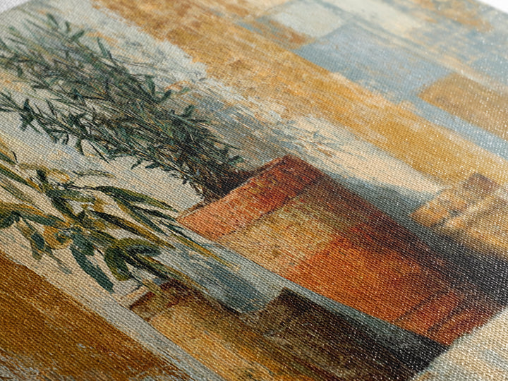 Terra Cotta Pot Canvas Print, Italian Villa Art, Living Room Art, Living Room Decor, Oil Painting, Villa, Neutral Decor, IVA-3x1-62