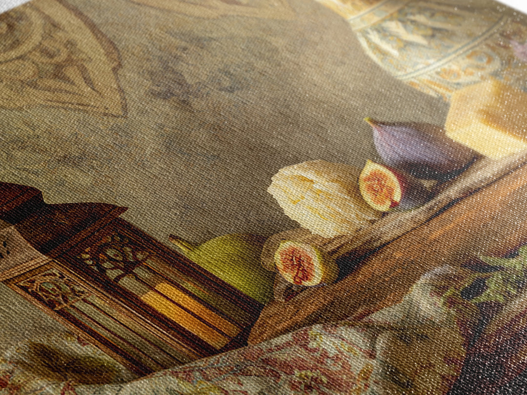 Figs and Cheese on Rustic Wooden Board Canvas Print, Italian Villa Art, Framed Wall Art, Living Room Decor, Oil Painting, Villa, IVA-3x2-37
