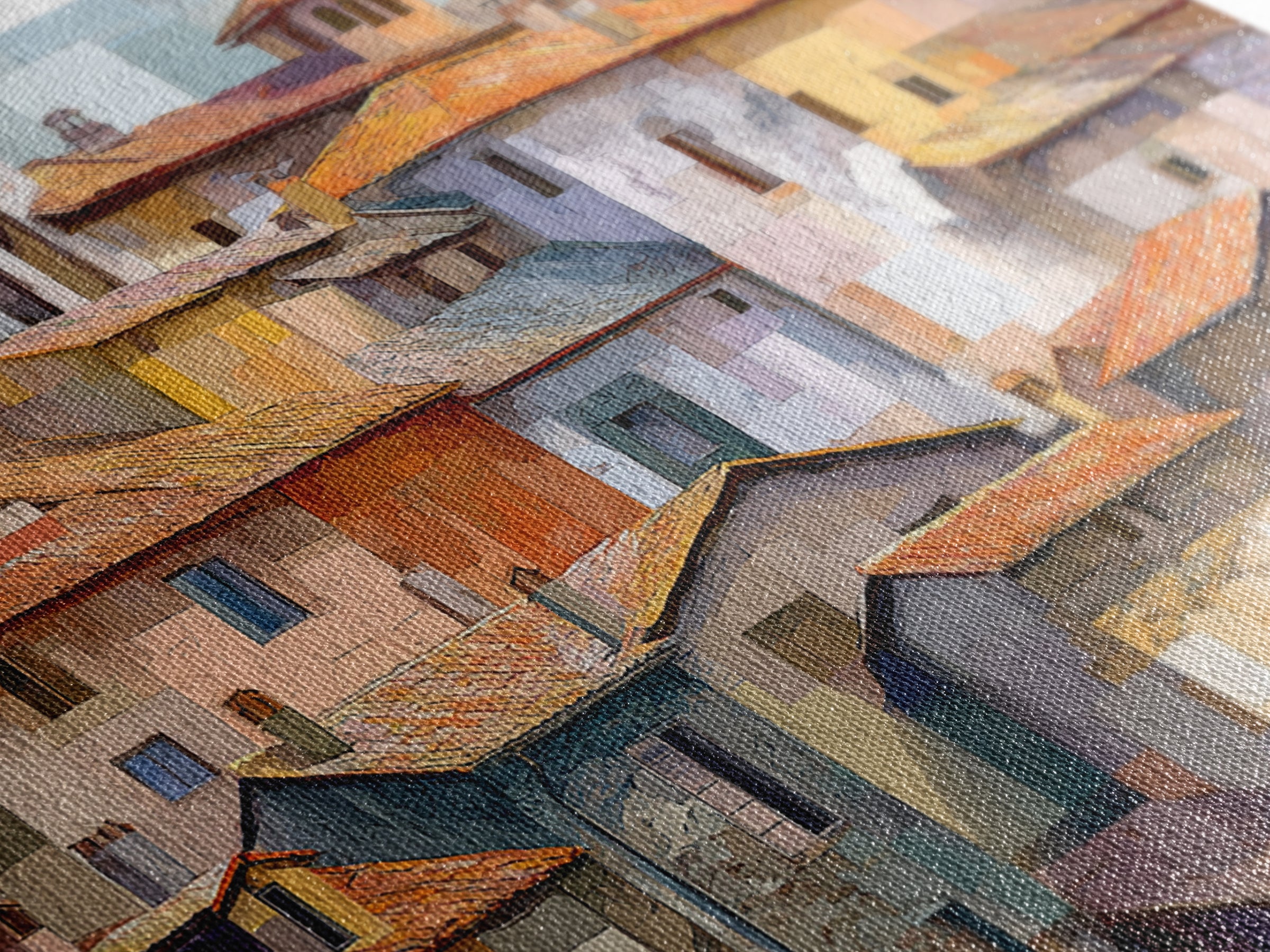 Terracotta Rooftops Against Pale Sky Canvas Print, Italian Villa Art, Living Room Wall Art, Living Room Decor, Fine Art, Villa, IVA-3x2-56