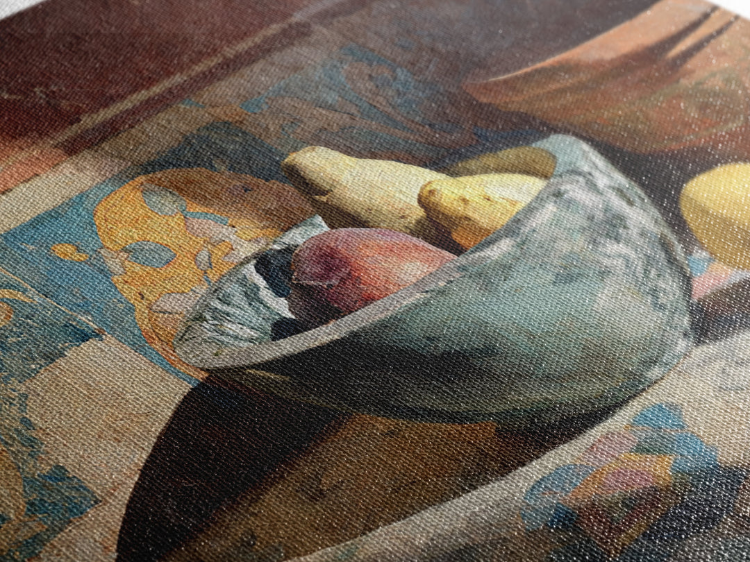 Marble Fruit Still Life Canvas Print, Italian Villa Art, Coastal Decor, Living Room Decor, Fine Art, Villa, Landscape Print, IVA-3x2-75