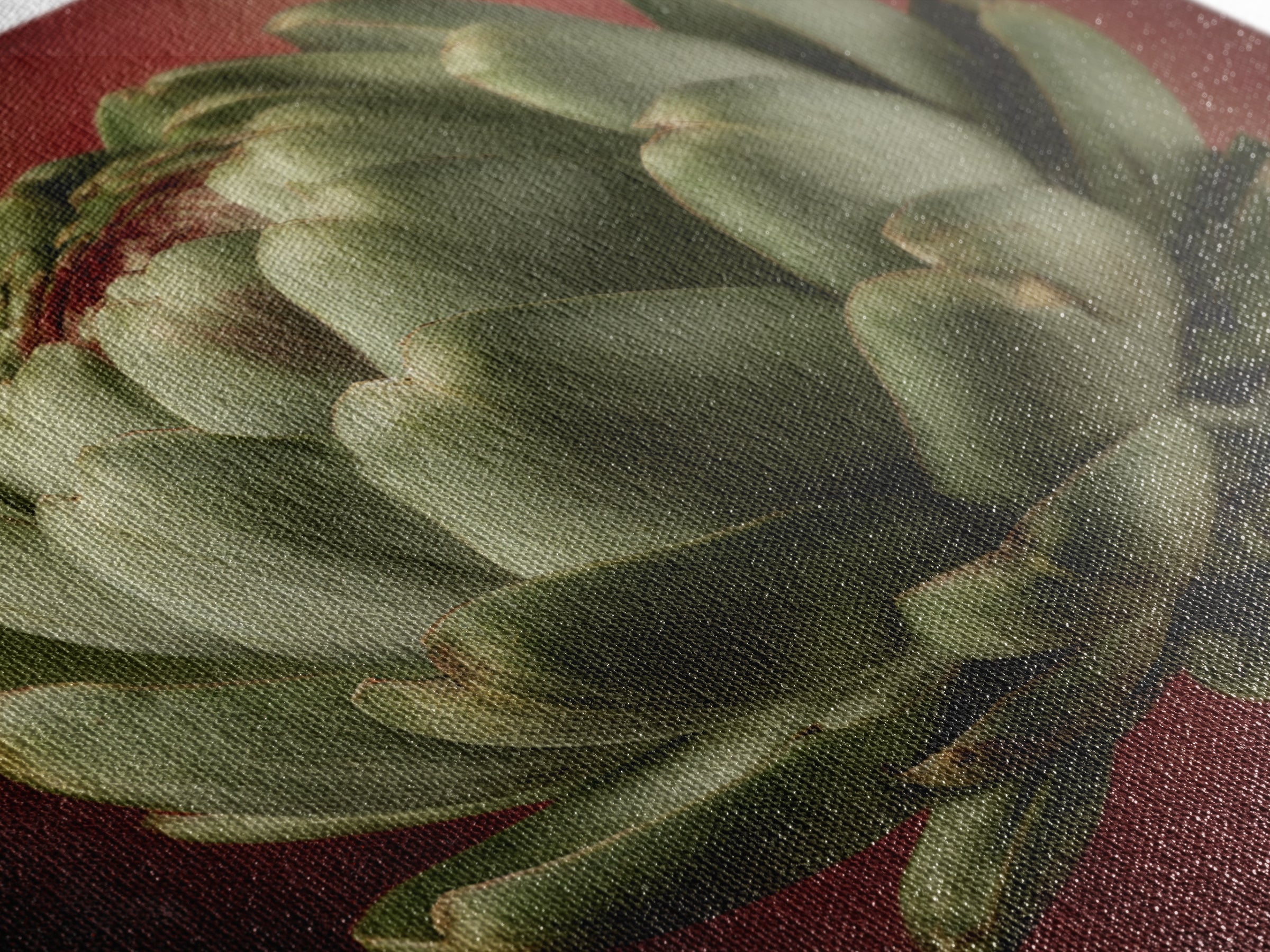 Artichoke Closeup in Painterly Green Tones Canvas Print, Kitchen Art, Prints, Kitchen Decor, Kitchen, Kitchen Wall Decor, KIT-1x1-20