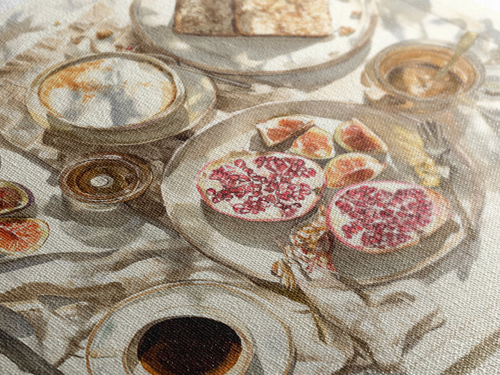 Figs Pomegranates and Linen Composition Canvas Print, Kitchen Art, Kitchen Wall Decor, Kitchen Decor, Fine Art, Kitchen, KIT-1x1-22