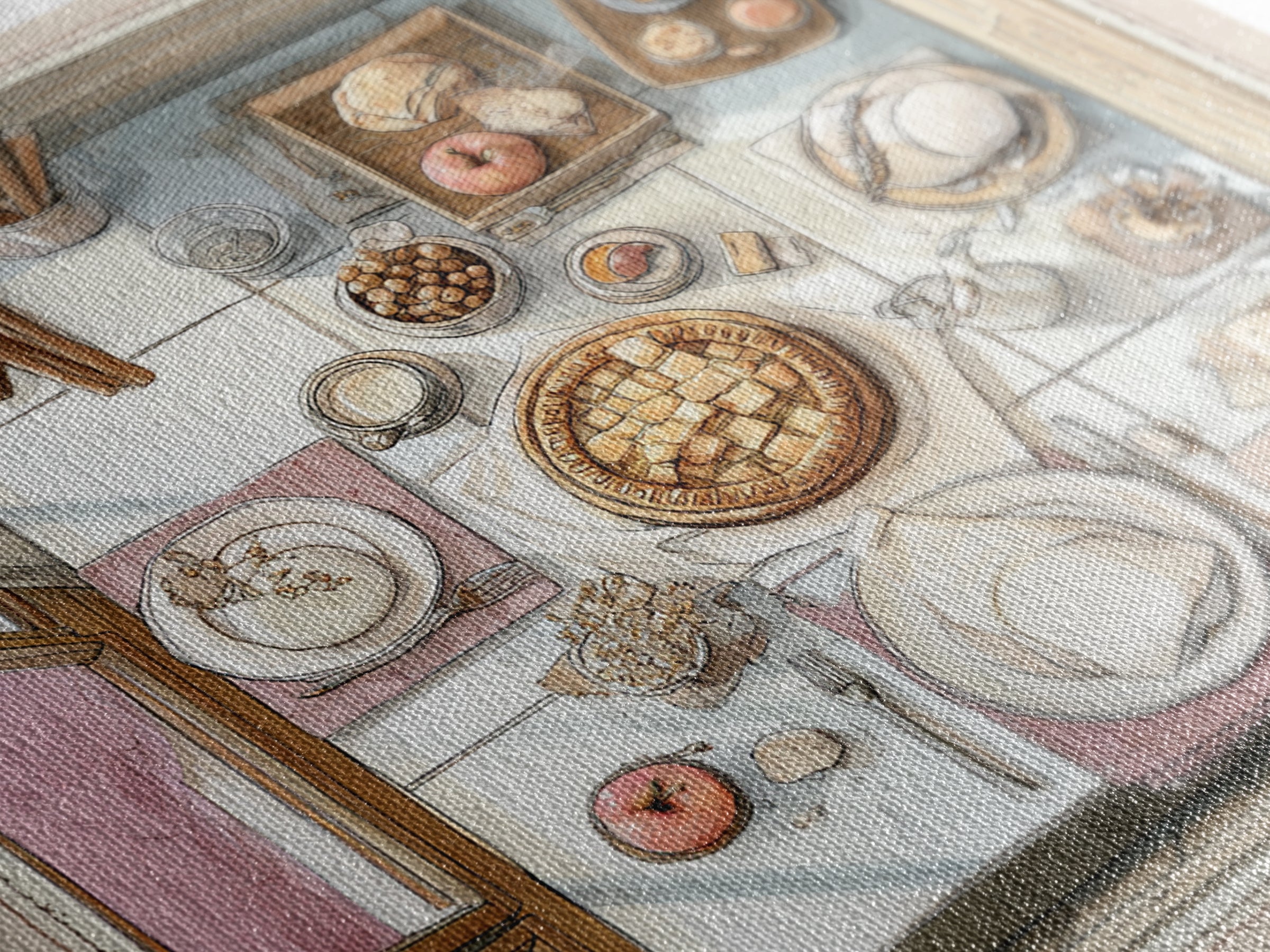 Apple Pie Cooling Framed Canvas Print, Kitchen Art, Gallery Decor, Kitchen Decor, Fine Art, Kitchen, Contemporary Art, KIT-1x1-32
