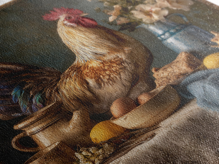Rooster Portrait for Country Kitchen Charm Framed Canvas Print, Kitchen Art, Art Print, Kitchen Decor, Oil Painting, Kitchen, KIT-1x1-40