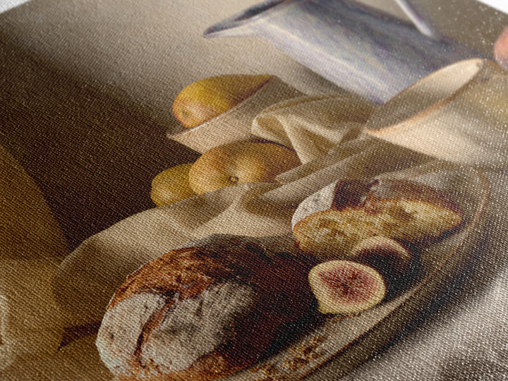 Figs Pomegranates and Linen Composition Framed Canvas Print, Kitchen Art, Poster Art, Kitchen Decor, Fine Art, Kitchen, KIT-1x1-46