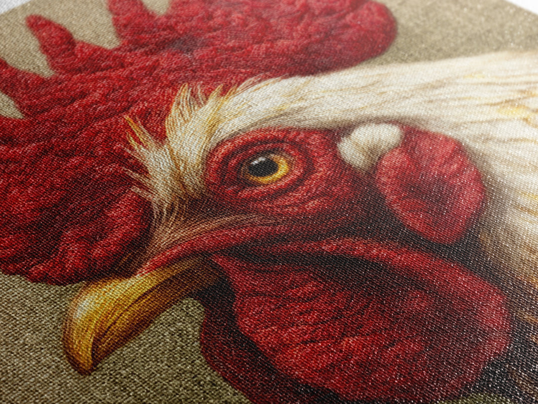 Rooster Portrait for Country Kitchen Charm Framed Canvas Print, Kitchen Art, Kitchen Wall Decor, Kitchen Decor, Kitchen, KIT-1x1-64