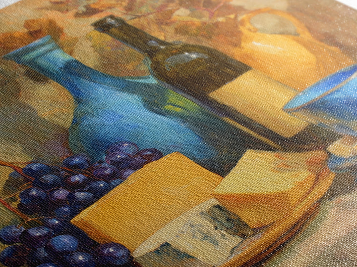 Wine Bottle Grapes and Cheese Still Life Framed Canvas Print, Kitchen Art, Kitchen Print, Kitchen Decor, Abstract Art, Kitchen, KIT-1x1-84