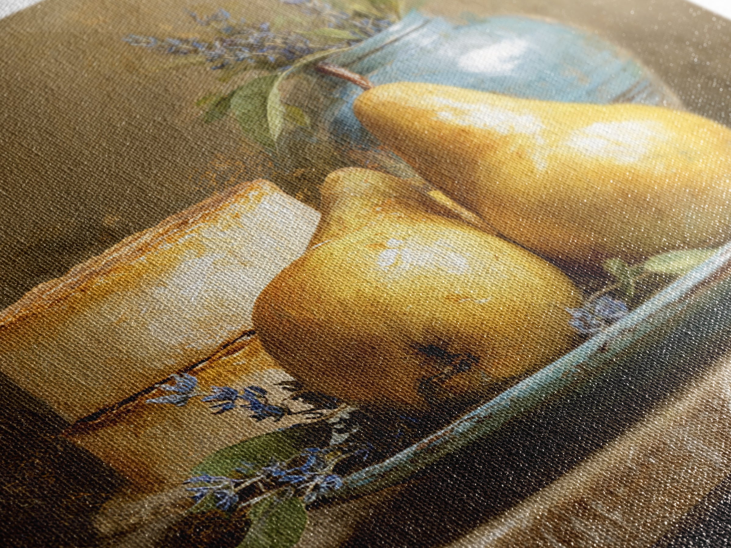 Farmhouse Pears on a Wooden Board Canvas Print, Kitchen Art, Kitchen Art Print, Kitchen Decor, Fine Art, Kitchen, KIT-1x1-9