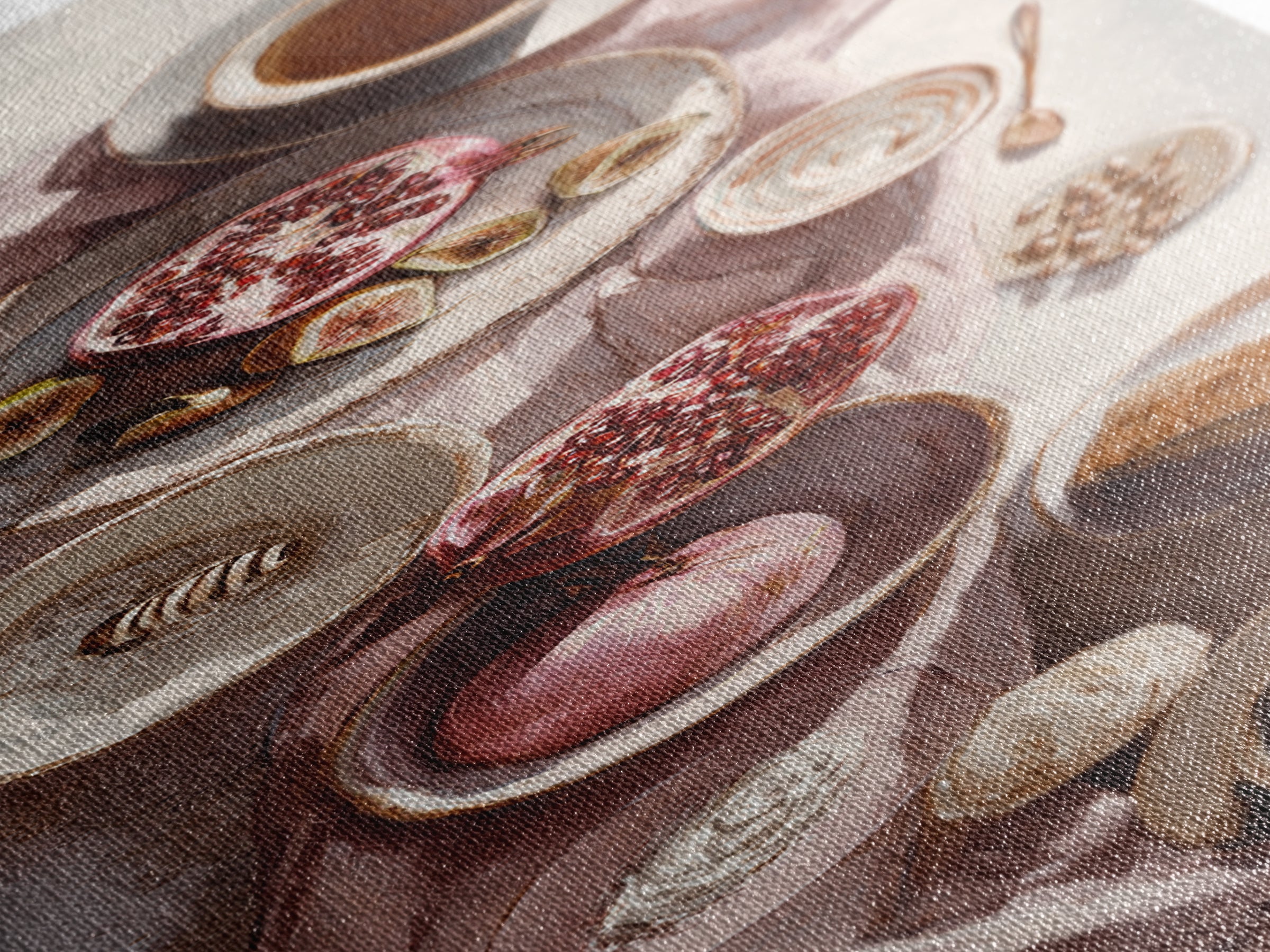 Figs Pomegranates and Linen Composition Canvas Print, Kitchen Art, Gallery Decor, Kitchen Decor, Fine Art, Kitchen, KIT-1x3-82