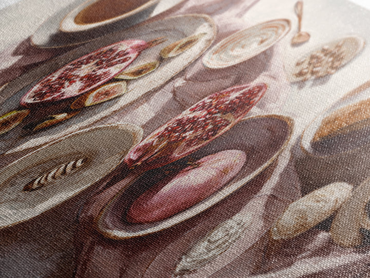 Figs Pomegranates and Linen Composition Canvas Print, Kitchen Art, Gallery Decor, Kitchen Decor, Fine Art, Kitchen, KIT-1x3-82