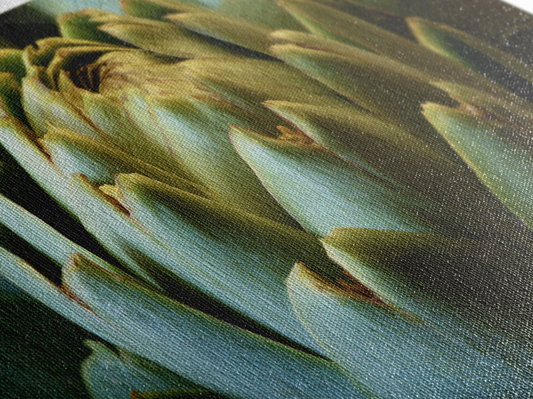 Artichoke Closeup in Painterly Green Tones Framed Canvas Print, Kitchen Art, Home Decor, Kitchen Decor, Fine Art, Kitchen, KIT-2x1-40