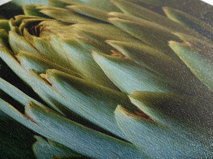 Artichoke Closeup in Painterly Green Tones Framed Canvas Print, Kitchen Art, Home Decor, Kitchen Decor, Fine Art, Kitchen, KIT-2x1-40