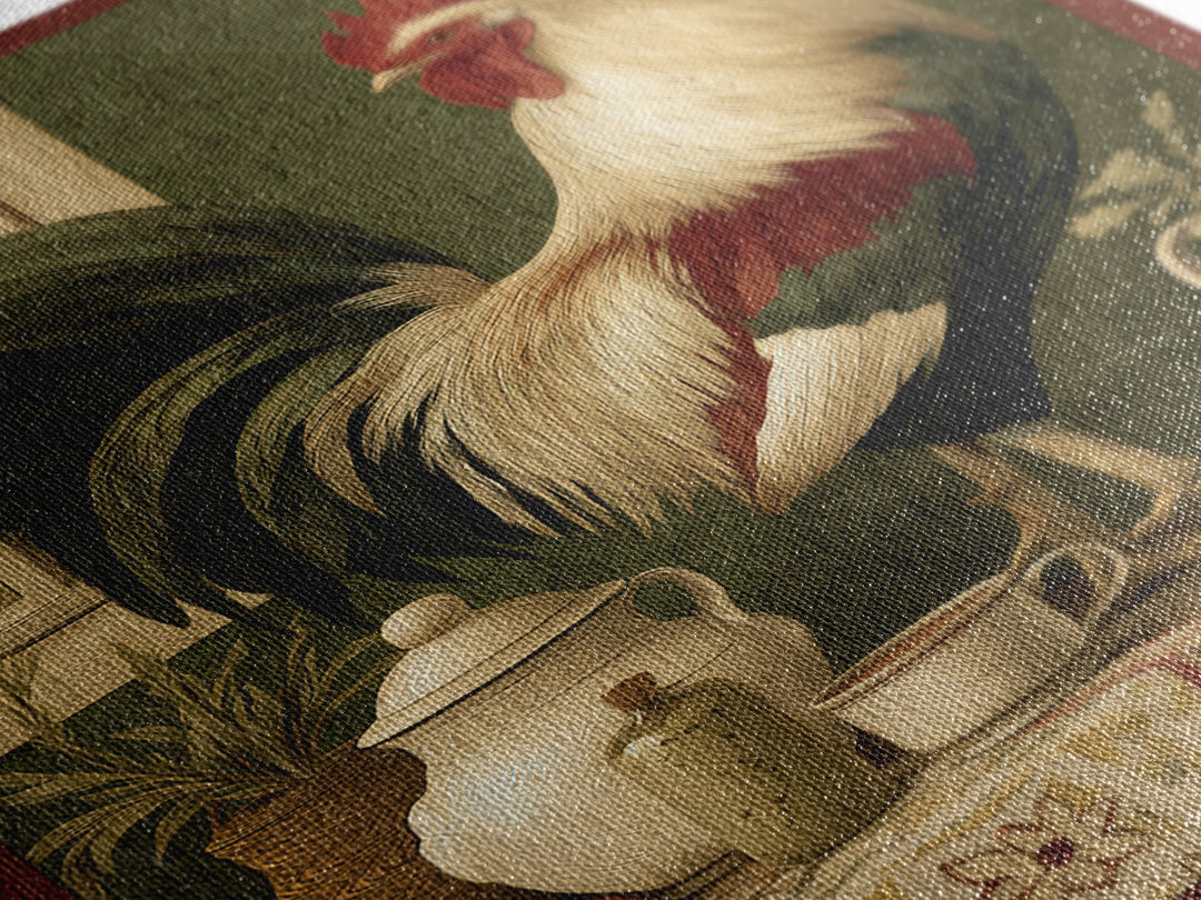 Rooster Portrait for Country Kitchen Charm Framed Canvas Print, Kitchen Art, Trendy Wall Art, Kitchen Decor, Fine Art, Kitchen, KIT-2x3-24