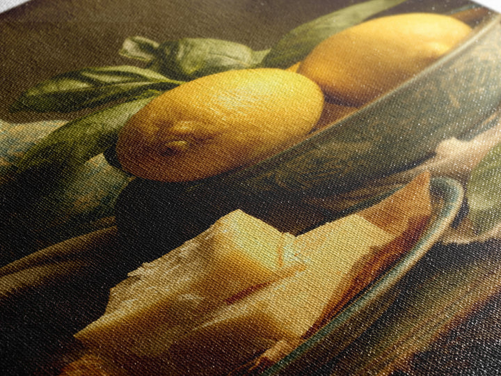 Pasta Lemons and Basil Mediterranean Still Life Framed Canvas Print, Kitchen Art, Wall Art, Kitchen Decor, Fine Art, Kitchen, KIT-2x3-25