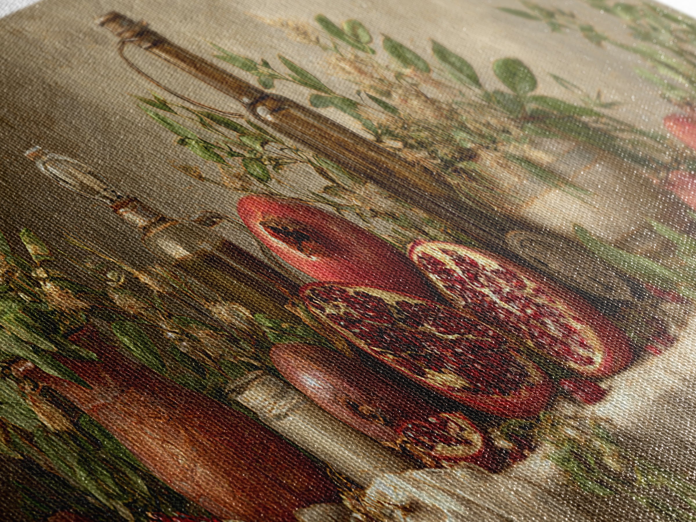 Figs Pomegranates and Linen Composition Canvas Print, Kitchen Art, Kitchen Art Print, Kitchen Decor, Abstract Art, Kitchen, KIT-3x1-14