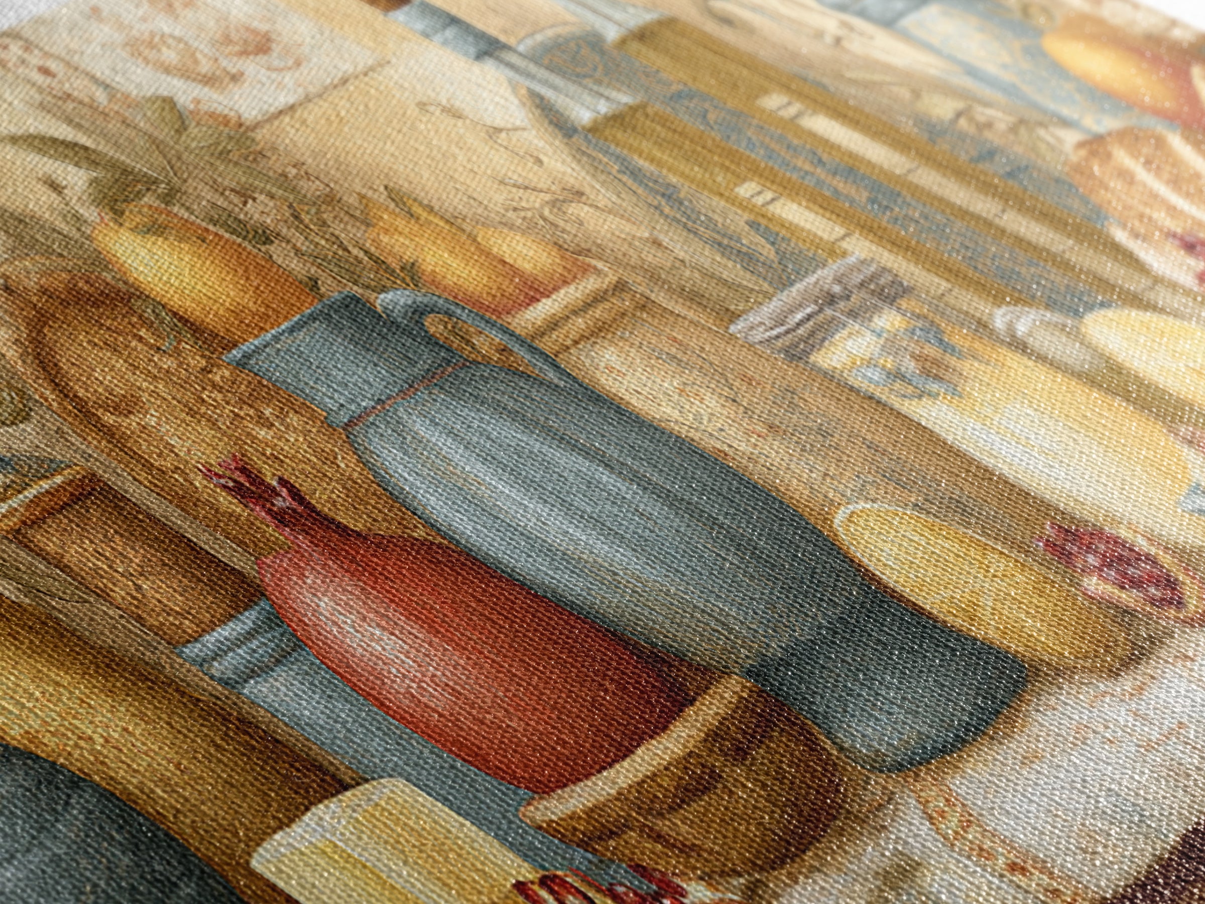 Figs Pomegranates and Linen Composition Canvas Print, Kitchen Art, Gallery Decor, Kitchen Decor, Fine Art, Kitchen, KIT-3x1-62
