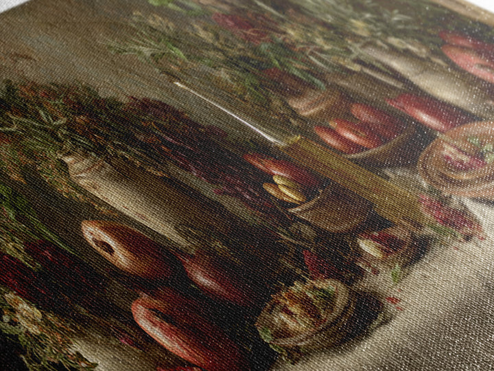 Figs Pomegranates and Linen Composition Canvas Print, Kitchen Art, Digital Wall Art, Kitchen Decor, Abstract Art, Kitchen, KIT-3x1-86