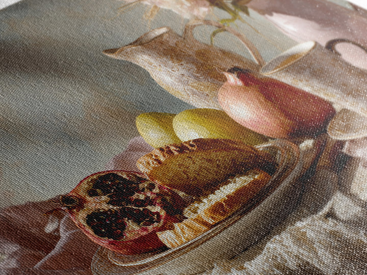 Figs Pomegranates and Linen Composition Canvas Print, Kitchen Art, Digital Wall Art, Kitchen Decor, Abstract Art, Kitchen, KIT-3x2-26