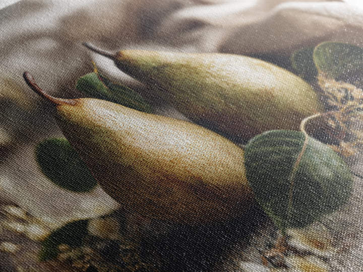 Farmhouse Pears on a Wooden Board Canvas Print, Kitchen Art, Coffee Art, Kitchen Decor, Oil Painting, Kitchen, Fine Art Print, KIT-3x2-61