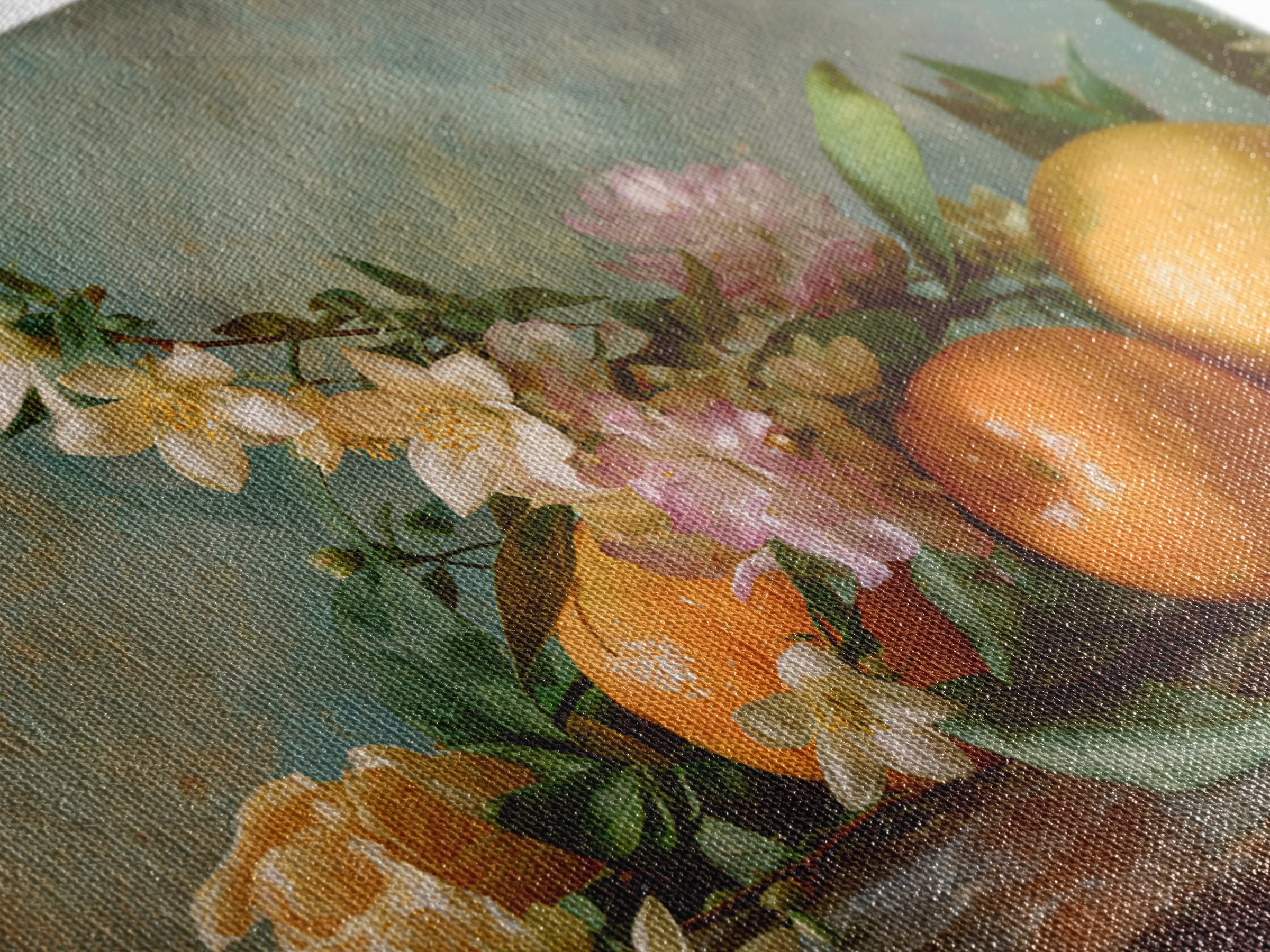 Orange Citrus Botanical Branch Framed Canvas Print, Kitchen Art, Art Deco, Kitchen Decor, Oil Painting, Kitchen, Poster Art, KIT-3x2-63