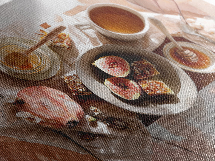 Figs Pomegranates and Linen Composition Canvas Print, Kitchen Art, Coffee Art, Kitchen Decor, Fine Art, Kitchen, Fine Art Print, KIT-3x2-98