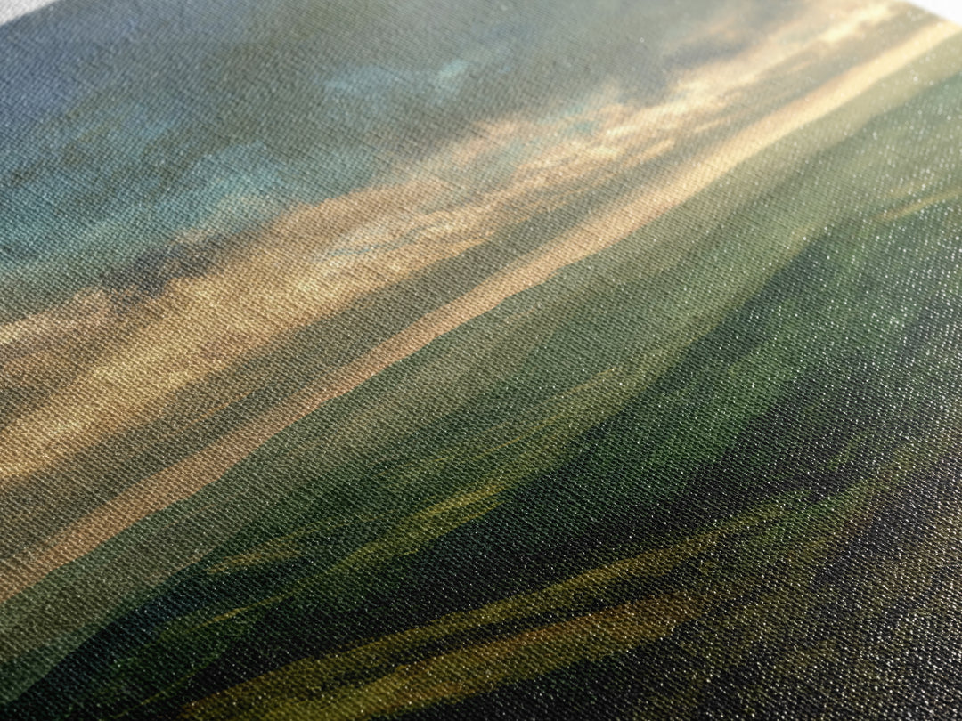 Rolling Green Hills Canvas Print, Landscape Art, Floral Wall Art, Living Room Decor, Fine Art, Horizon, Minimalist Decor, LAN-1x1-30