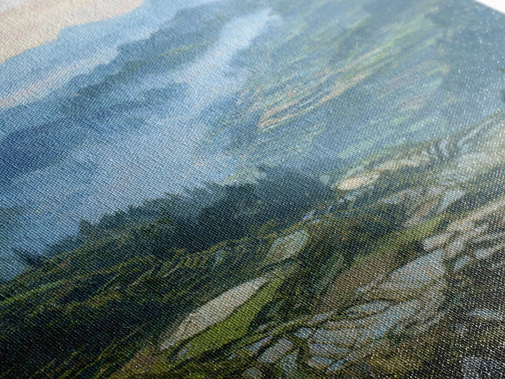 Rice Terraces Glowing Canvas Print, Landscape Art, Neutral Decor, Living Room Decor, Oil Painting, Horizon, Home Decor, LAN-1x1-90