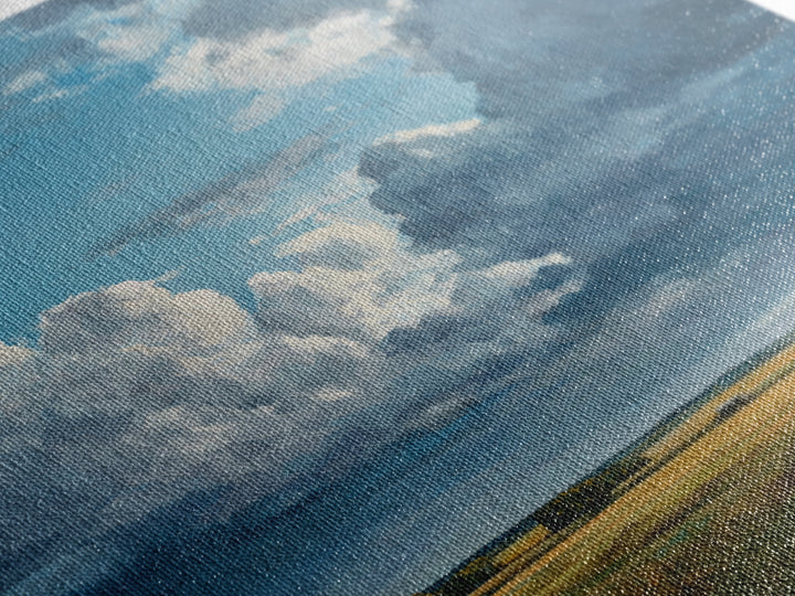 Storm Clouds over an Open Prairie Canvas Print, Landscape Art, Decor, Living Room Decor, Oil Painting, Horizon, LAN-1x1-99