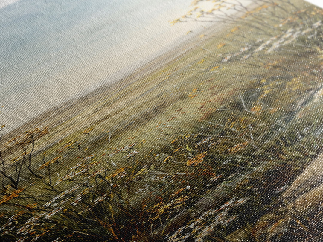 Sunlit Meadow with Wildflowers Canvas Print, Landscape Art, Modern Art, Living Room Decor, Fine Art, Horizon, Contemporary Art, LAN-1x3-1