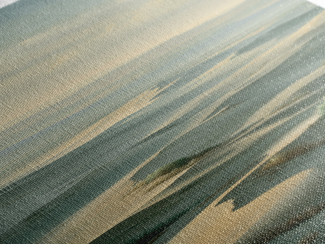 Desert Dunes under Pale Moon Framed Canvas Print, Landscape Art, Boho Wall Art, Living Room Decor, Fine Art, Horizon, LAN-1x3-47